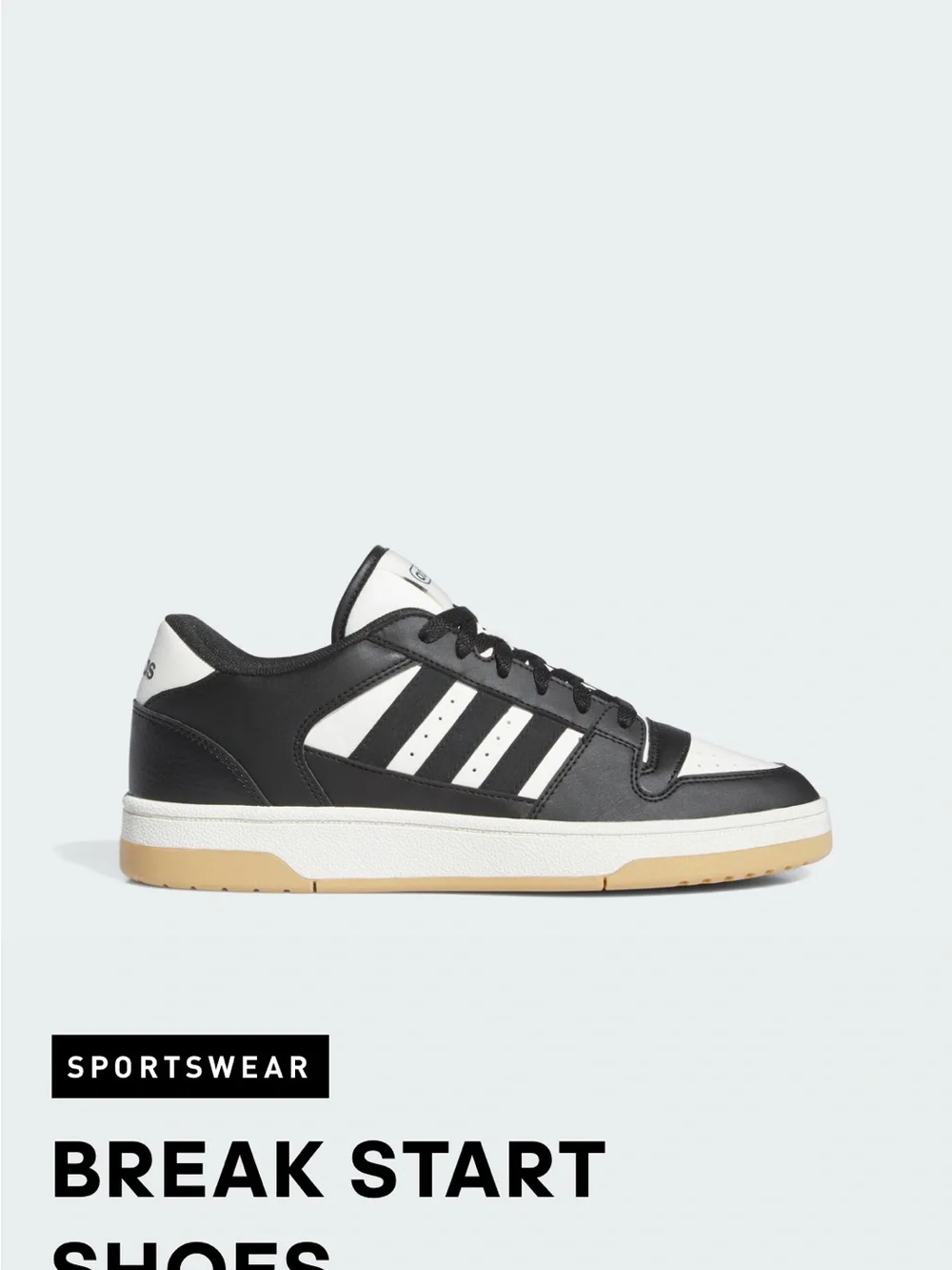 adidas Black, White and Gum Low-Top Sneakers